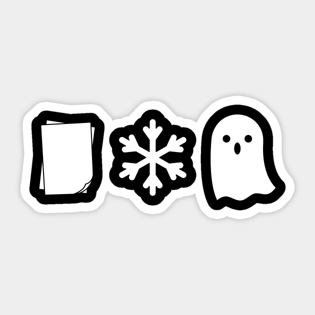 Paper, Snow, a Ghost! Sticker by arianarestrepo